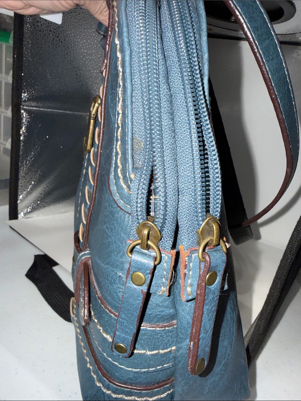 Born Concept Blue Satchel Bag - Picture 7 of 9